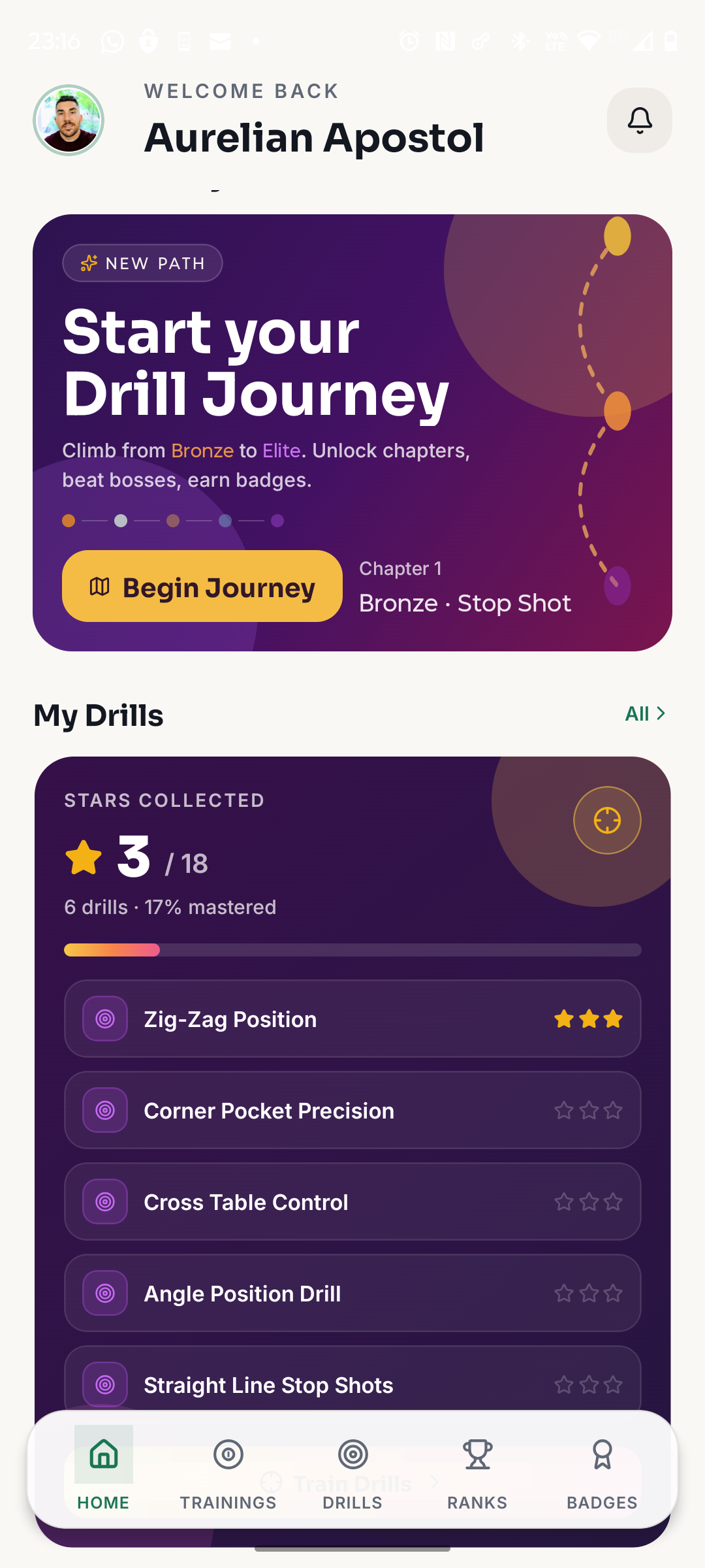 Cue Path dashboard journey widget
